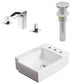 American Imaginations AI-26526 16" White Rectangular Above Counter Transitional Bathroom Vessel Sink Set