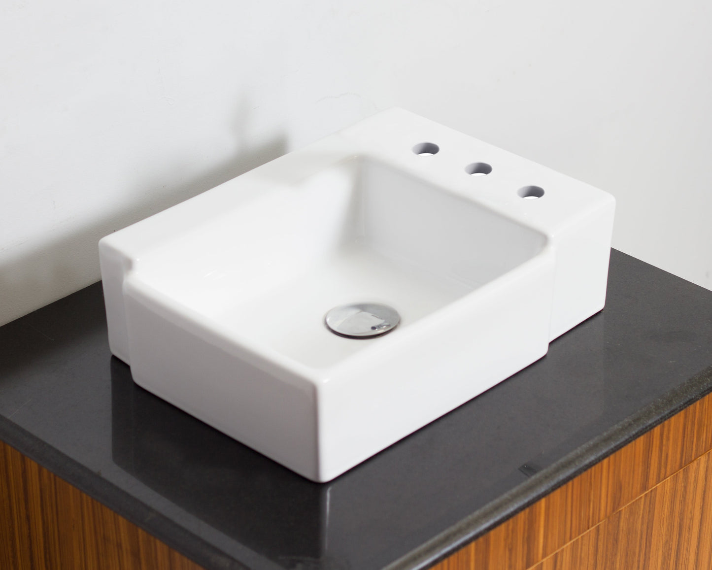 American Imaginations AI-26528 16" White Rectangular Above Counter Transitional Bathroom Vessel Sink Set