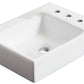 American Imaginations AI-26531 16" White Rectangular Wall Mount Transitional Bathroom Vessel Sink Set