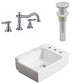 American Imaginations AI-26533 16" White Rectangular Wall Mount Transitional Bathroom Vessel Sink Set