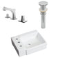 American Imaginations AI-26535 16" White Rectangular Above Counter Transitional Bathroom Vessel Sink Set