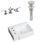 American Imaginations AI-26536 16" White Rectangular Above Counter Transitional Bathroom Vessel Sink Set