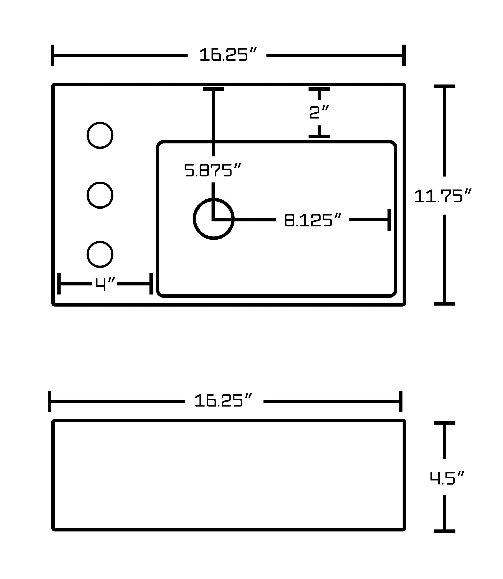 American Imaginations AI-26539 16" White Rectangular Above Counter Transitional Bathroom Vessel Sink Set