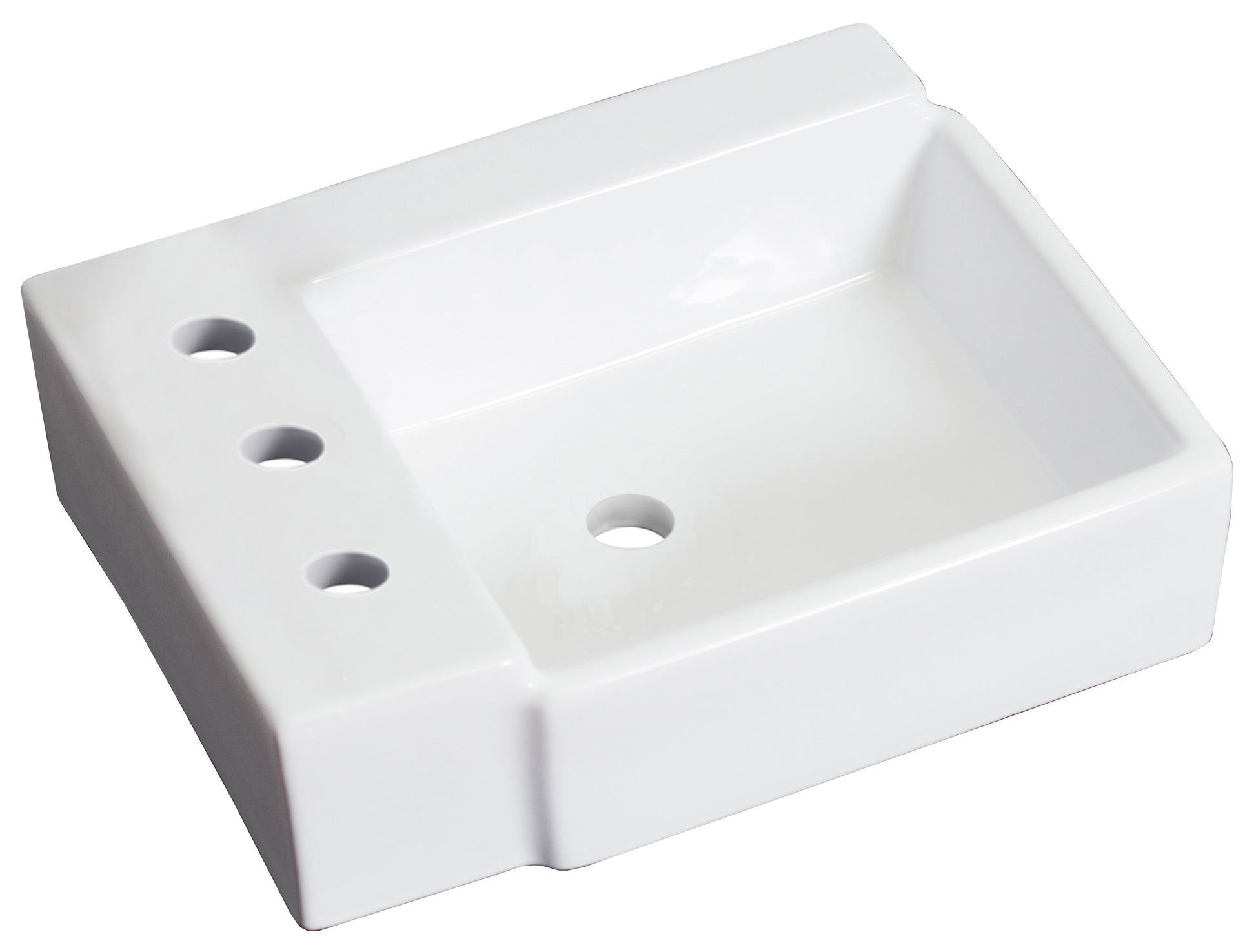 American Imaginations AI-26539 16" White Rectangular Above Counter Transitional Bathroom Vessel Sink Set
