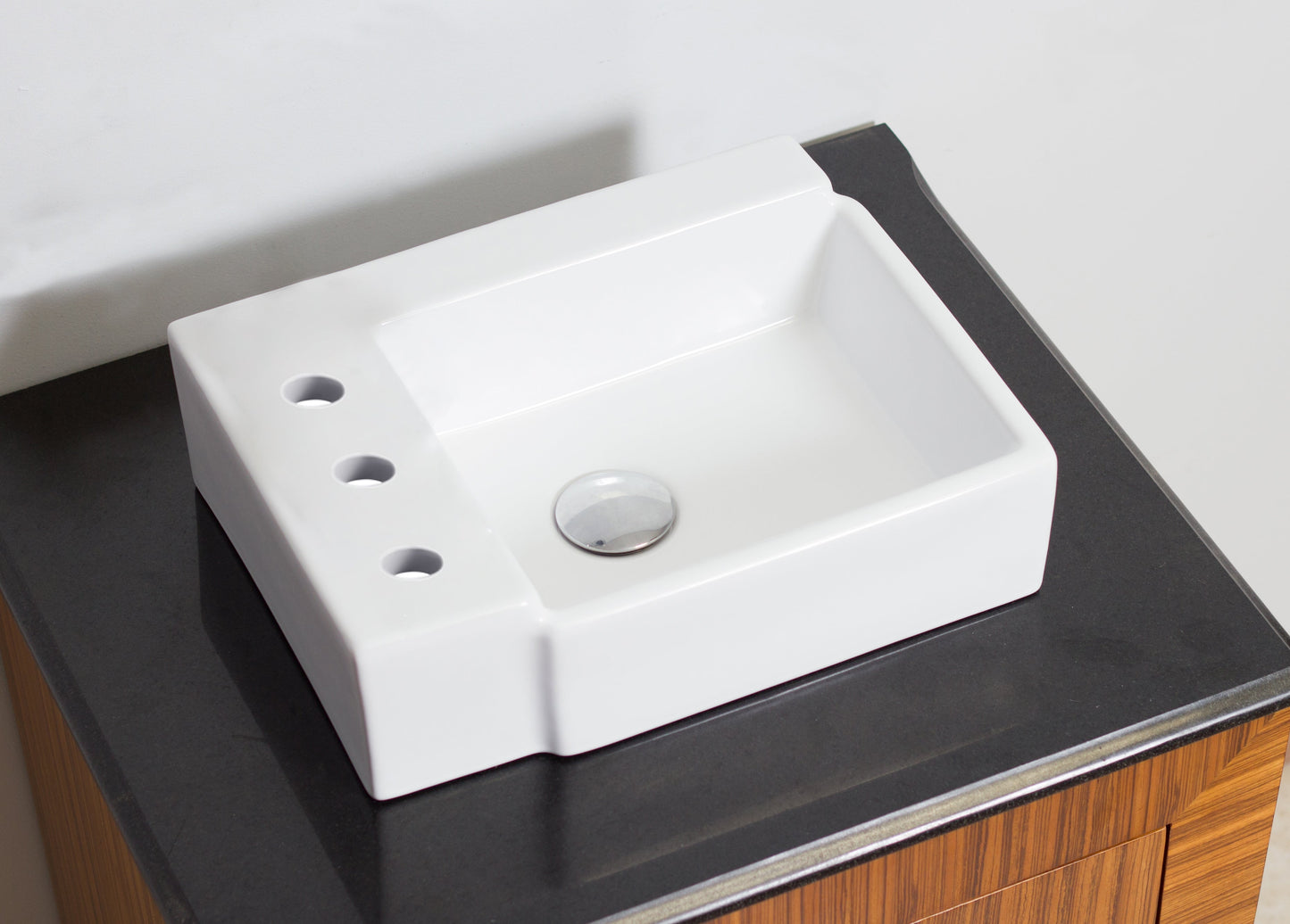 American Imaginations AI-26540 16" White Rectangular Above Counter Transitional Bathroom Vessel Sink Set