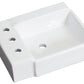 American Imaginations AI-26543 16" White Rectangular Wall Mount Transitional Bathroom Vessel Sink Set