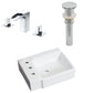American Imaginations AI-26544 16" White Rectangular Wall Mount Transitional Bathroom Vessel Sink Set