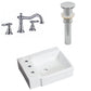 American Imaginations AI-26545 16" White Rectangular Wall Mount Transitional Bathroom Vessel Sink Set