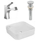 American Imaginations AI-26547 17" White Rectangular Above Counter Bathroom Vessel Sink Set
