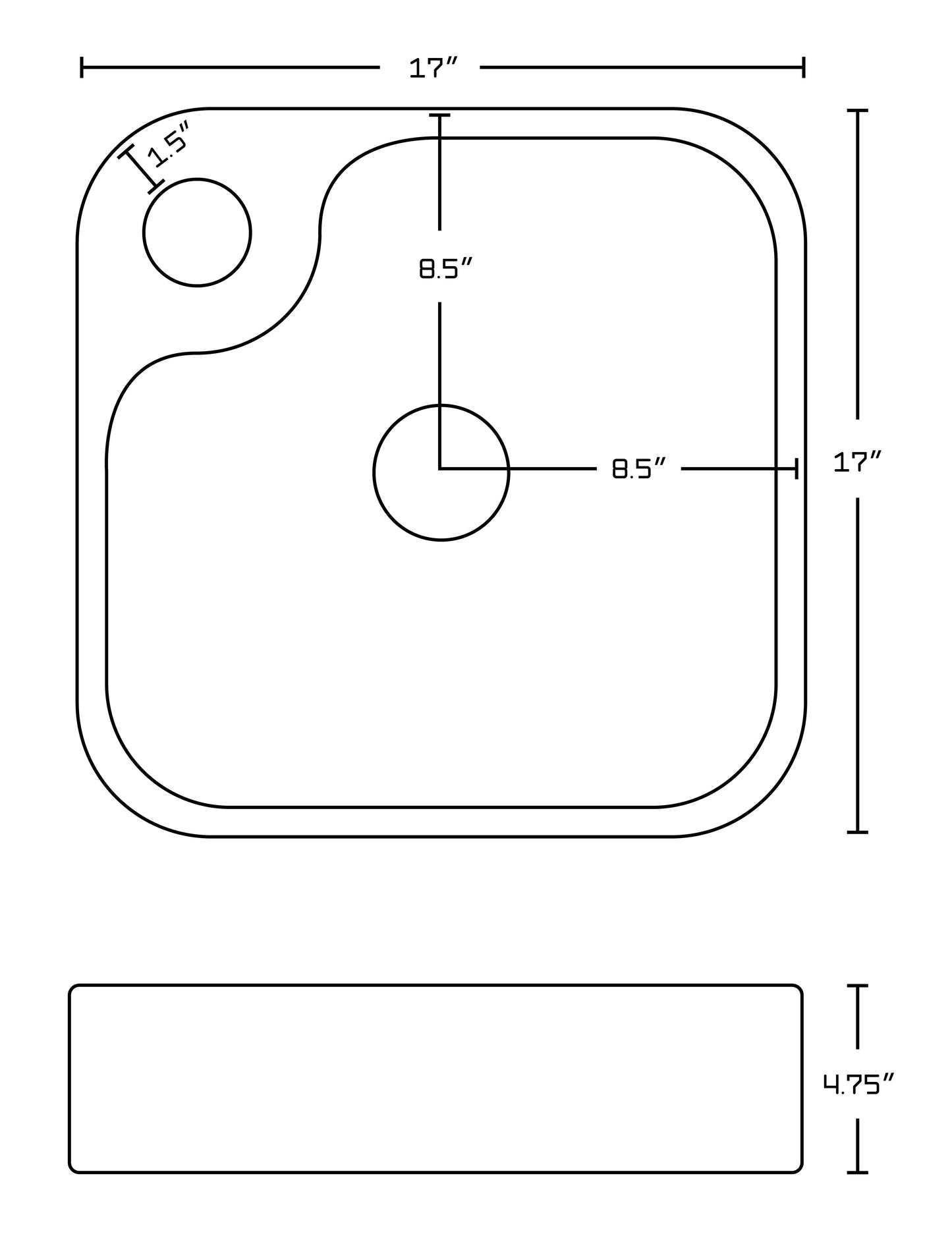 American Imaginations AI-26549 17" White Rectangular Above Counter Bathroom Vessel Sink Set