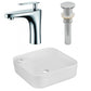 American Imaginations AI-26549 17" White Rectangular Above Counter Bathroom Vessel Sink Set