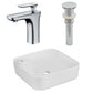 American Imaginations AI-26550 17" White Rectangular Above Counter Bathroom Vessel Sink Set