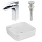 American Imaginations AI-26551 17" White Rectangular Above Counter Bathroom Vessel Sink Set