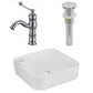 American Imaginations AI-26552 17" White Rectangular Above Counter Bathroom Vessel Sink Set