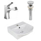 American Imaginations AI-26553 14" White Rectangular Wall Mount Modern Bathroom Vessel Sink Set