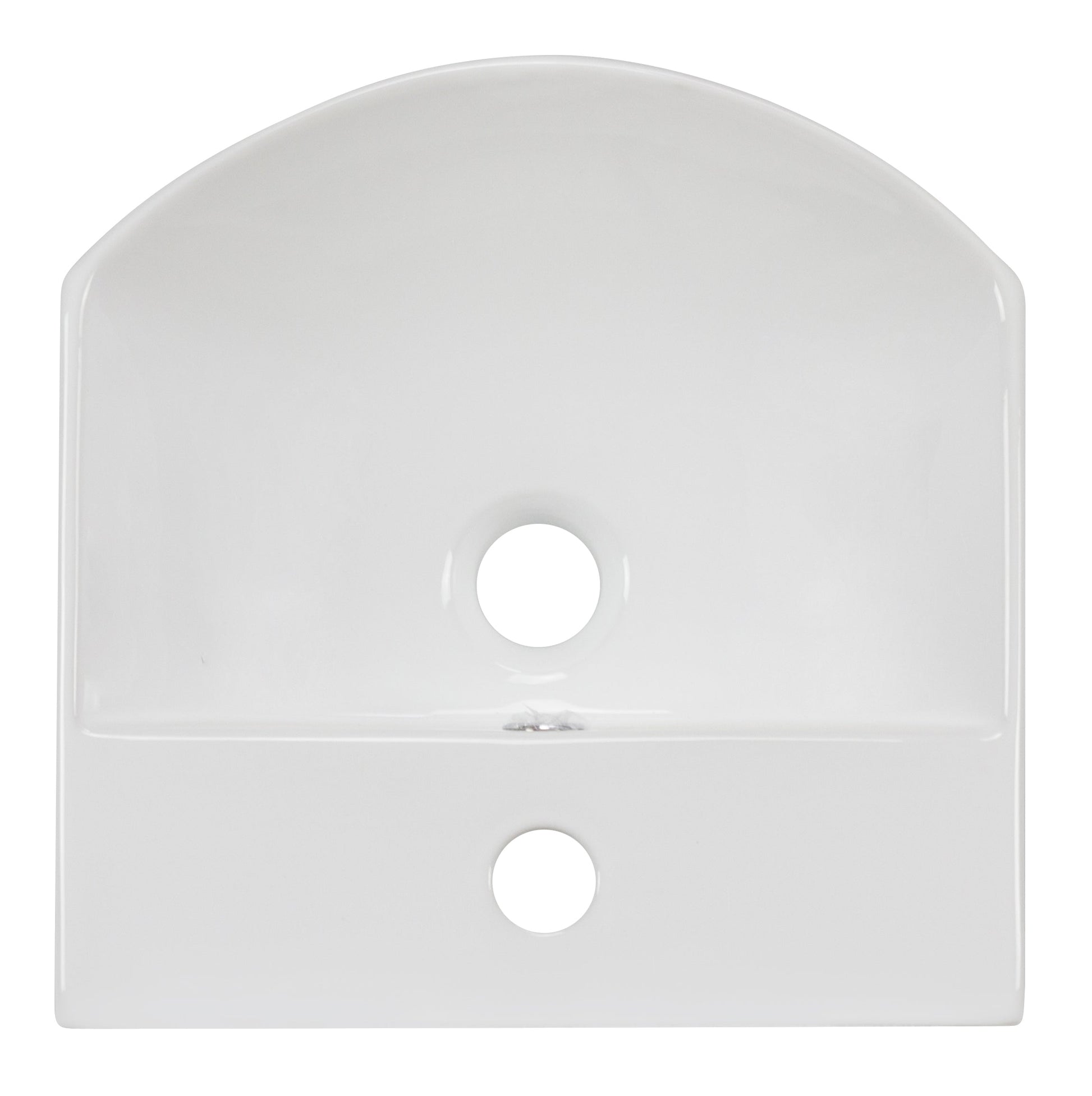 American Imaginations AI-26556 14" White Rectangular Wall Mount Modern Bathroom Vessel Sink Set