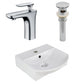American Imaginations AI-26556 14" White Rectangular Wall Mount Modern Bathroom Vessel Sink Set