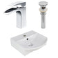 American Imaginations AI-26557 14" White Rectangular Wall Mount Modern Bathroom Vessel Sink Set
