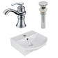 American Imaginations AI-26560 14" White Rectangular Above Counter Modern Bathroom Vessel Sink Set