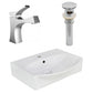 American Imaginations AI-26565 20" White Rectangular Wall Mount Modern Bathroom Vessel Sink Set