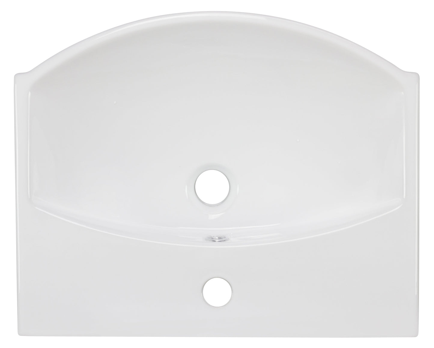 American Imaginations AI-26568 20" White Rectangular Wall Mount Modern Bathroom Vessel Sink Set