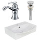 American Imaginations AI-26572 20" White Rectangular Above Counter Modern Bathroom Vessel Sink Set