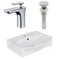 American Imaginations AI-26574 20" White Rectangular Above Counter Modern Bathroom Vessel Sink Set
