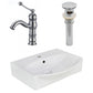 American Imaginations AI-26576 20" White Rectangular Above Counter Modern Bathroom Vessel Sink Set