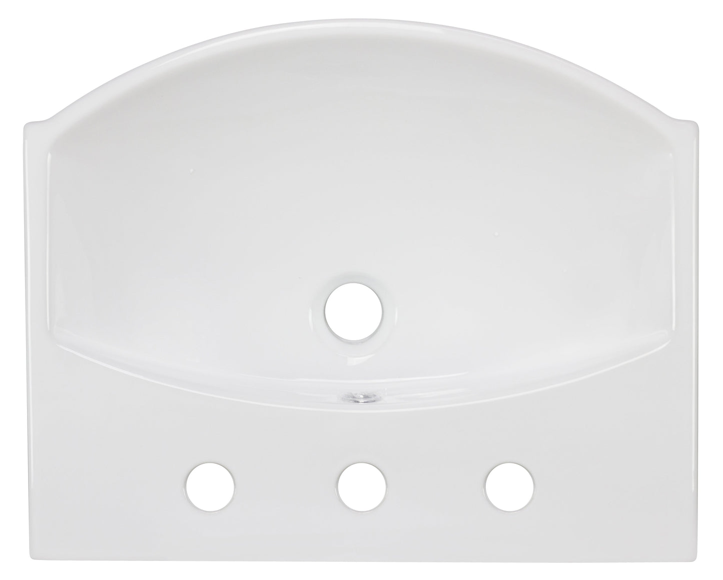American Imaginations AI-26577 20" White Rectangular Wall Mount Modern Bathroom Vessel Sink Set