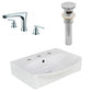 American Imaginations AI-26579 20" White Rectangular Wall Mount Modern Bathroom Vessel Sink Set