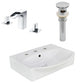 American Imaginations AI-26580 20" White Rectangular Wall Mount Modern Bathroom Vessel Sink Set