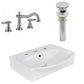 American Imaginations AI-26581 20" White Rectangular Wall Mount Modern Bathroom Vessel Sink Set