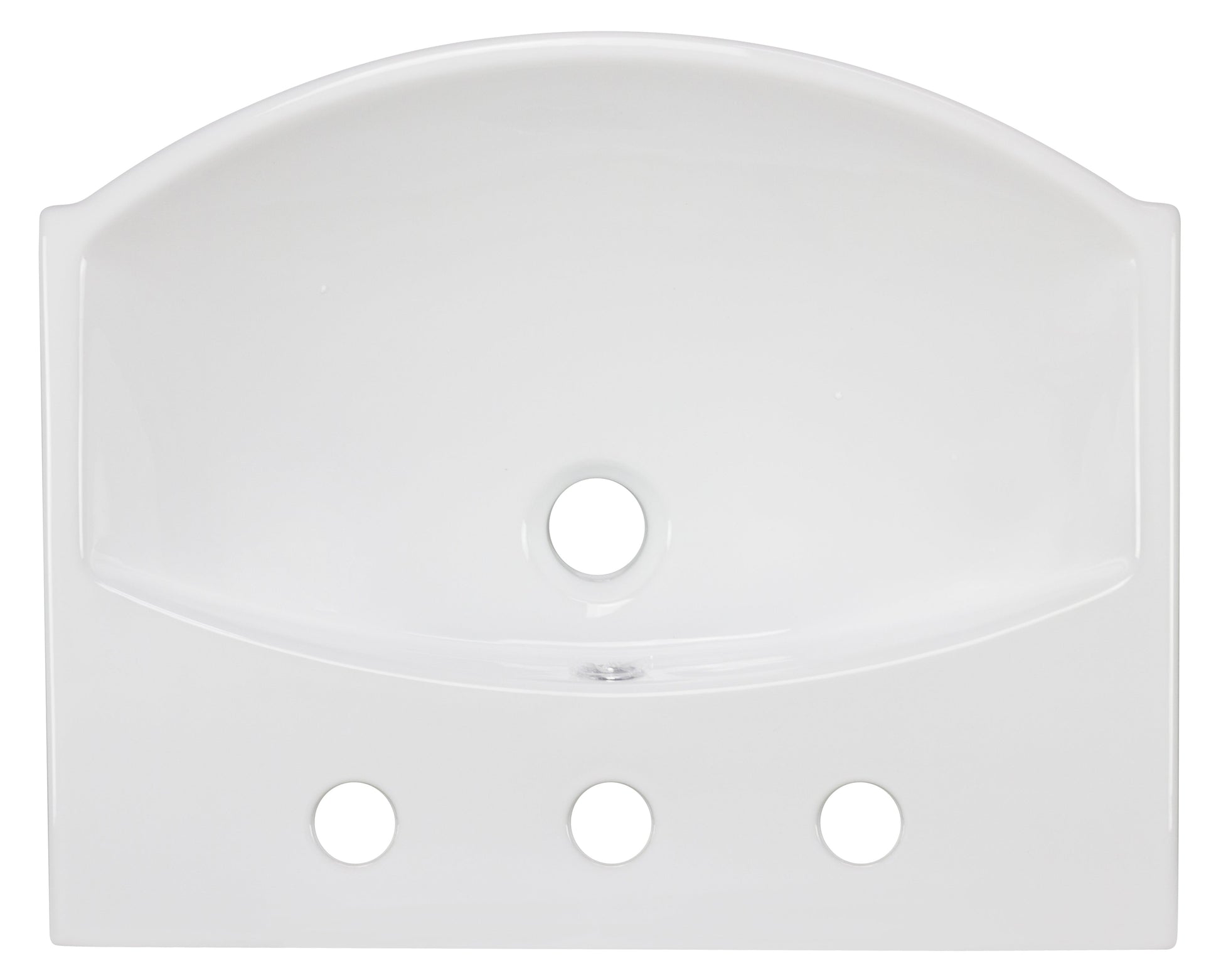 American Imaginations AI-26583 20" White Rectangular Above Counter Modern Bathroom Vessel Sink Set