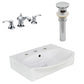 American Imaginations AI-26584 20" White Rectangular Above Counter Modern Bathroom Vessel Sink Set