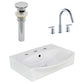 American Imaginations AI-26588 20" White Rectangular Above Counter Modern Bathroom Vessel Sink Set