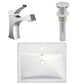 American Imaginations AI-26589 21" White Rectangular Semi-Recessed Modern Bathroom Vessel Sink Set