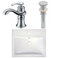 American Imaginations AI-26590 21" White Rectangular Semi-Recessed Modern Bathroom Vessel Sink Set
