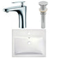 American Imaginations AI-26591 21" White Rectangular Semi-Recessed Modern Bathroom Vessel Sink Set