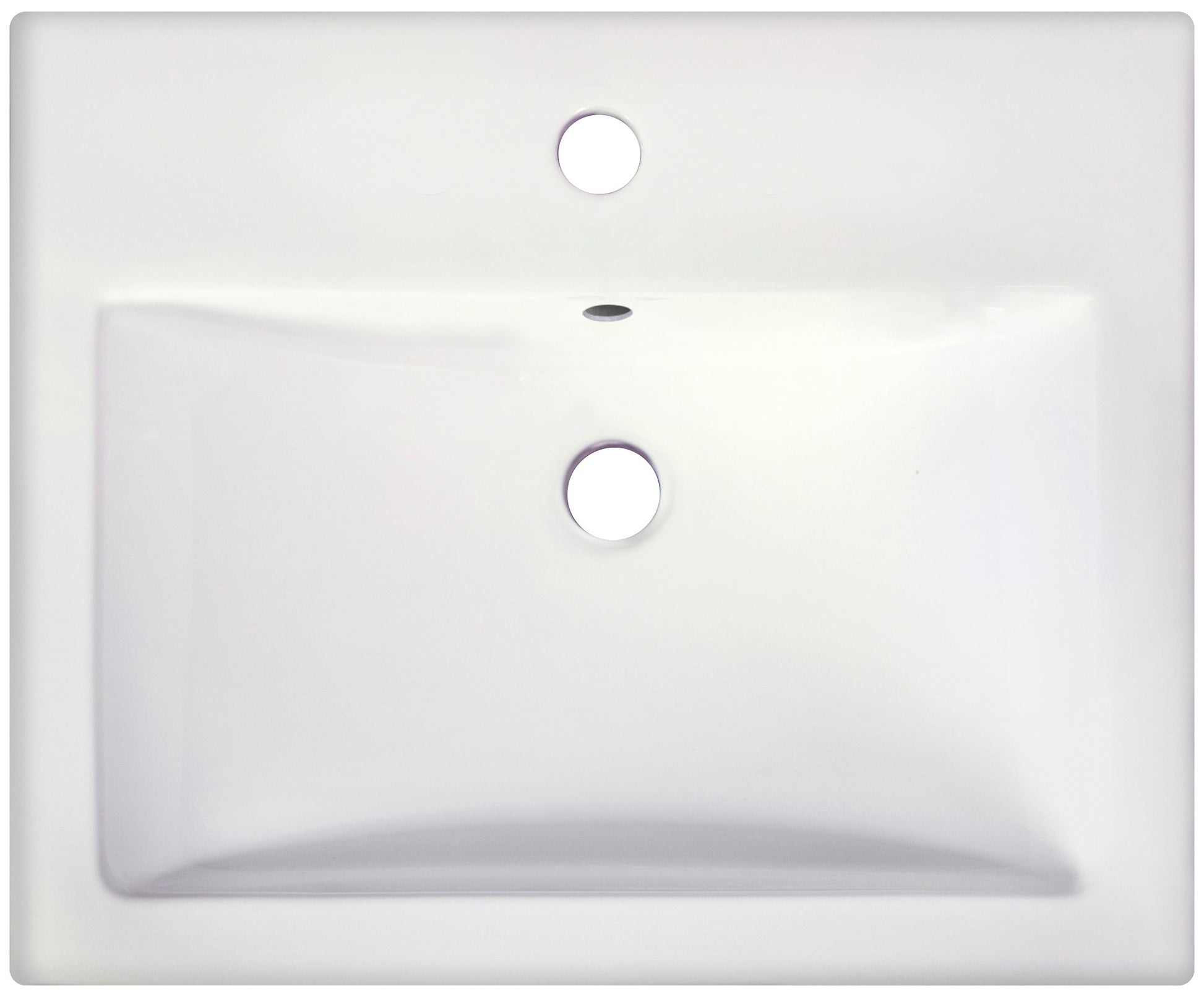 American Imaginations AI-26592 21" White Rectangular Semi-Recessed Modern Bathroom Vessel Sink Set