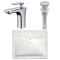 American Imaginations AI-26592 21" White Rectangular Semi-Recessed Modern Bathroom Vessel Sink Set