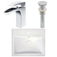 American Imaginations AI-26593 21" White Rectangular Semi-Recessed Modern Bathroom Vessel Sink Set