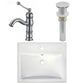 American Imaginations AI-26594 21" White Rectangular Semi-Recessed Modern Bathroom Vessel Sink Set