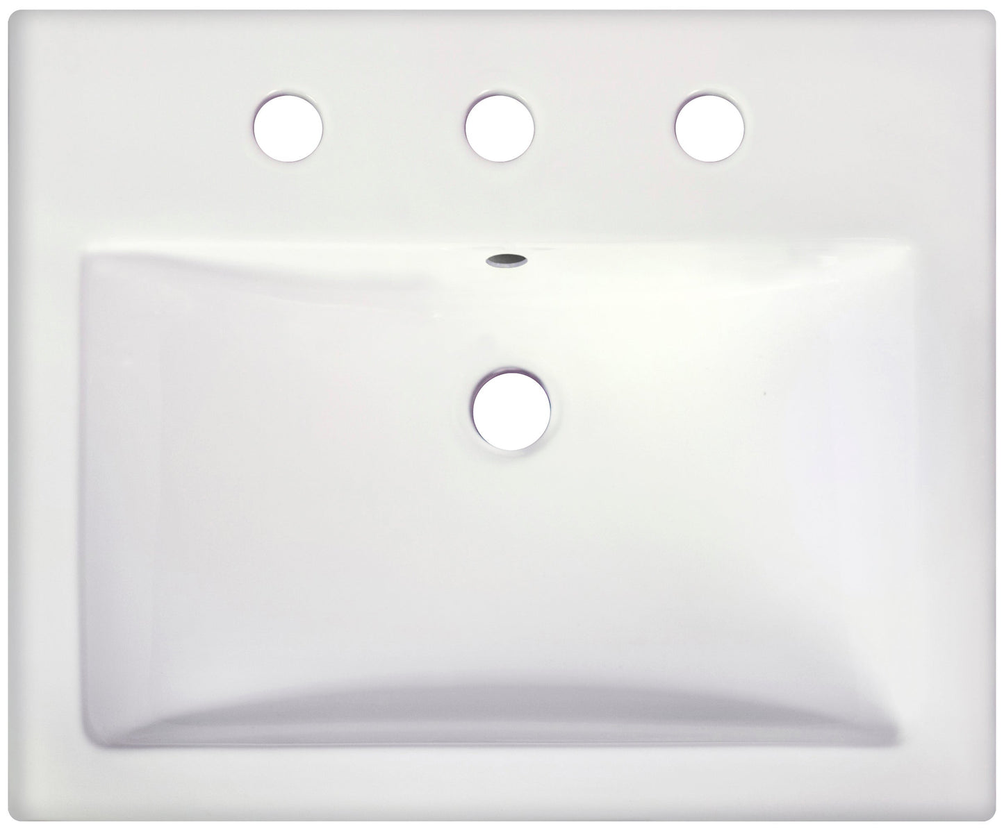 American Imaginations AI-26595 21" White Rectangular Semi-Recessed Modern Bathroom Vessel Sink Set