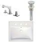 American Imaginations AI-26595 21" White Rectangular Semi-Recessed Modern Bathroom Vessel Sink Set