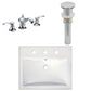 American Imaginations AI-26596 21" White Rectangular Semi-Recessed Modern Bathroom Vessel Sink Set
