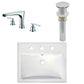 American Imaginations AI-26597 21" White Rectangular Semi-Recessed Modern Bathroom Vessel Sink Set