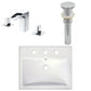 American Imaginations AI-26598 21" White Rectangular Semi-Recessed Modern Bathroom Vessel Sink Set