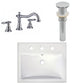 American Imaginations AI-26599 21" White Rectangular Semi-Recessed Modern Bathroom Vessel Sink Set