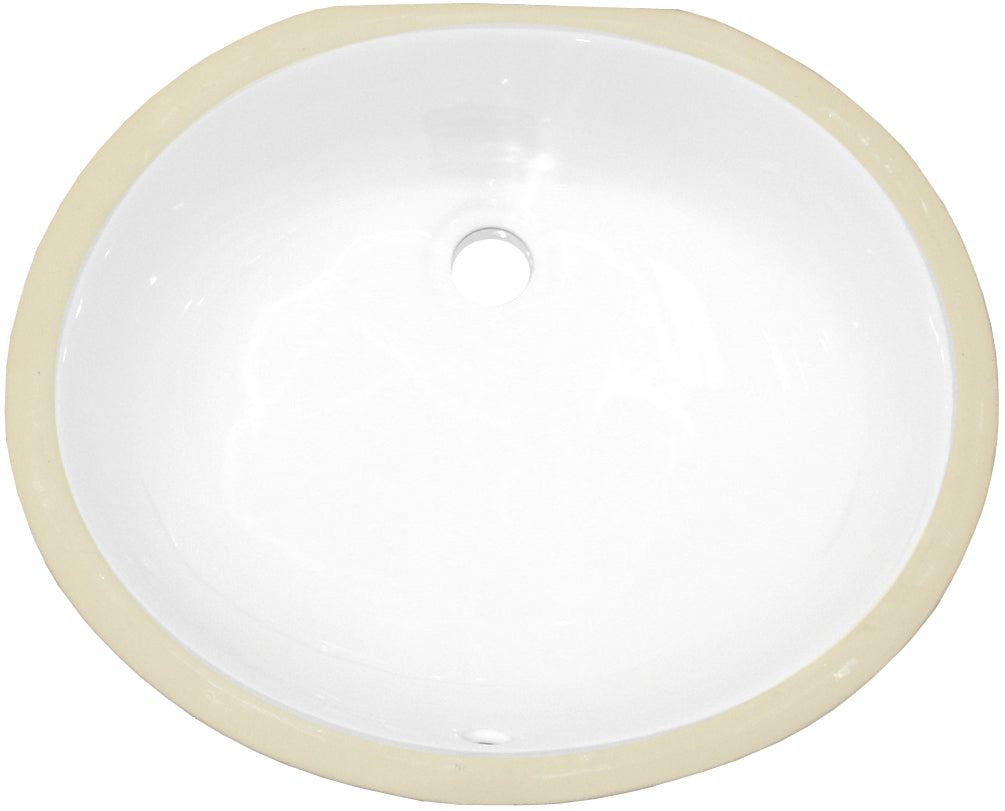 American Imaginations AI-26605 20" White Oval Undermount Transitional Bathroom Undermount Sink Set