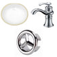 American Imaginations AI-26605 20" White Oval Undermount Transitional Bathroom Undermount Sink Set
